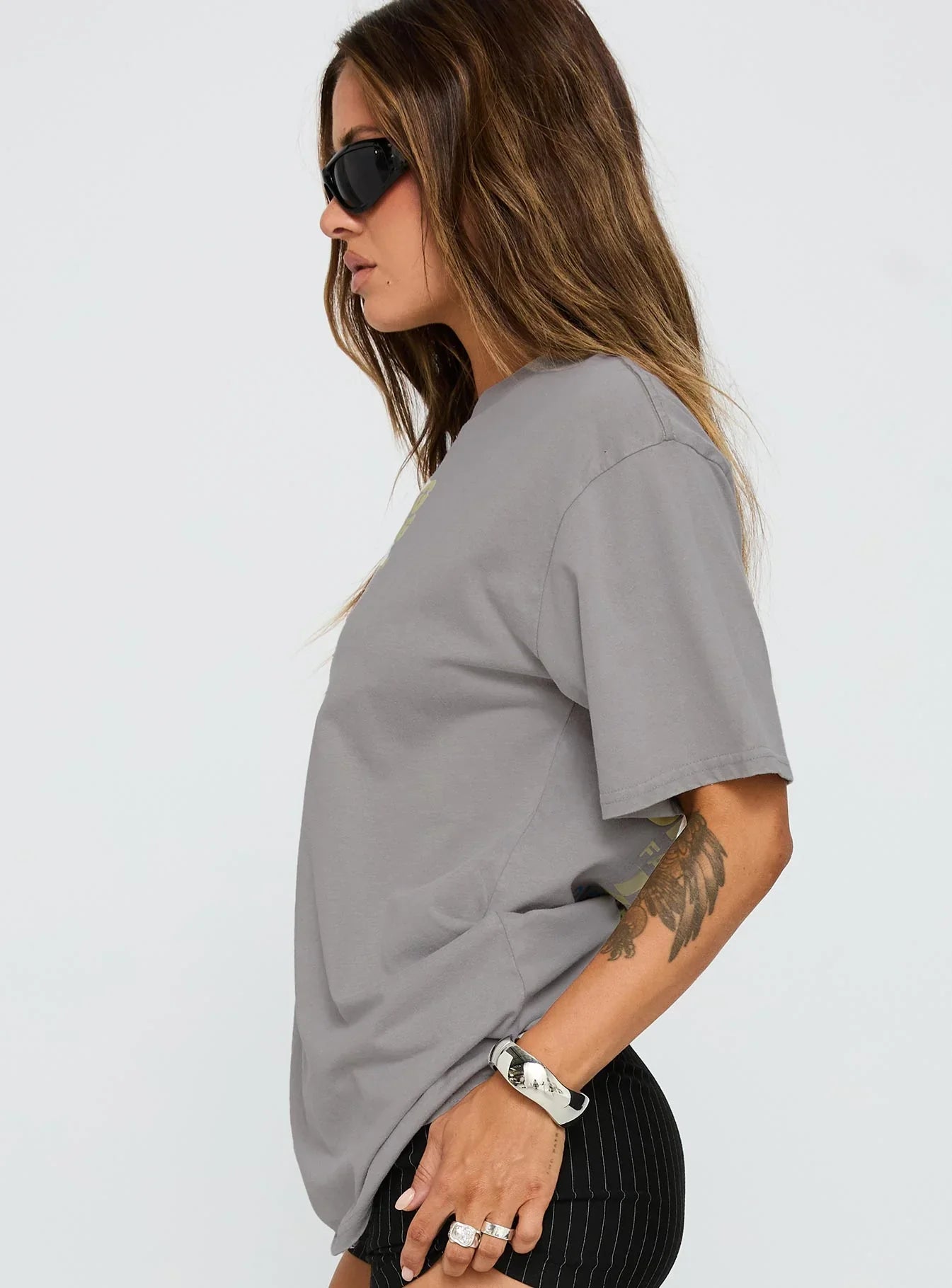 Dodge Racer Oversized Graphic Tee Grey