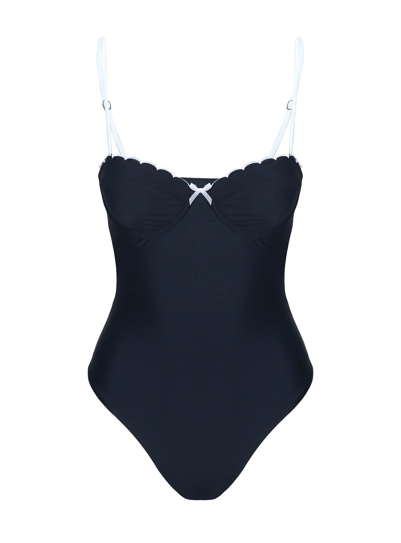 Claryssa Scallop One Piece Black