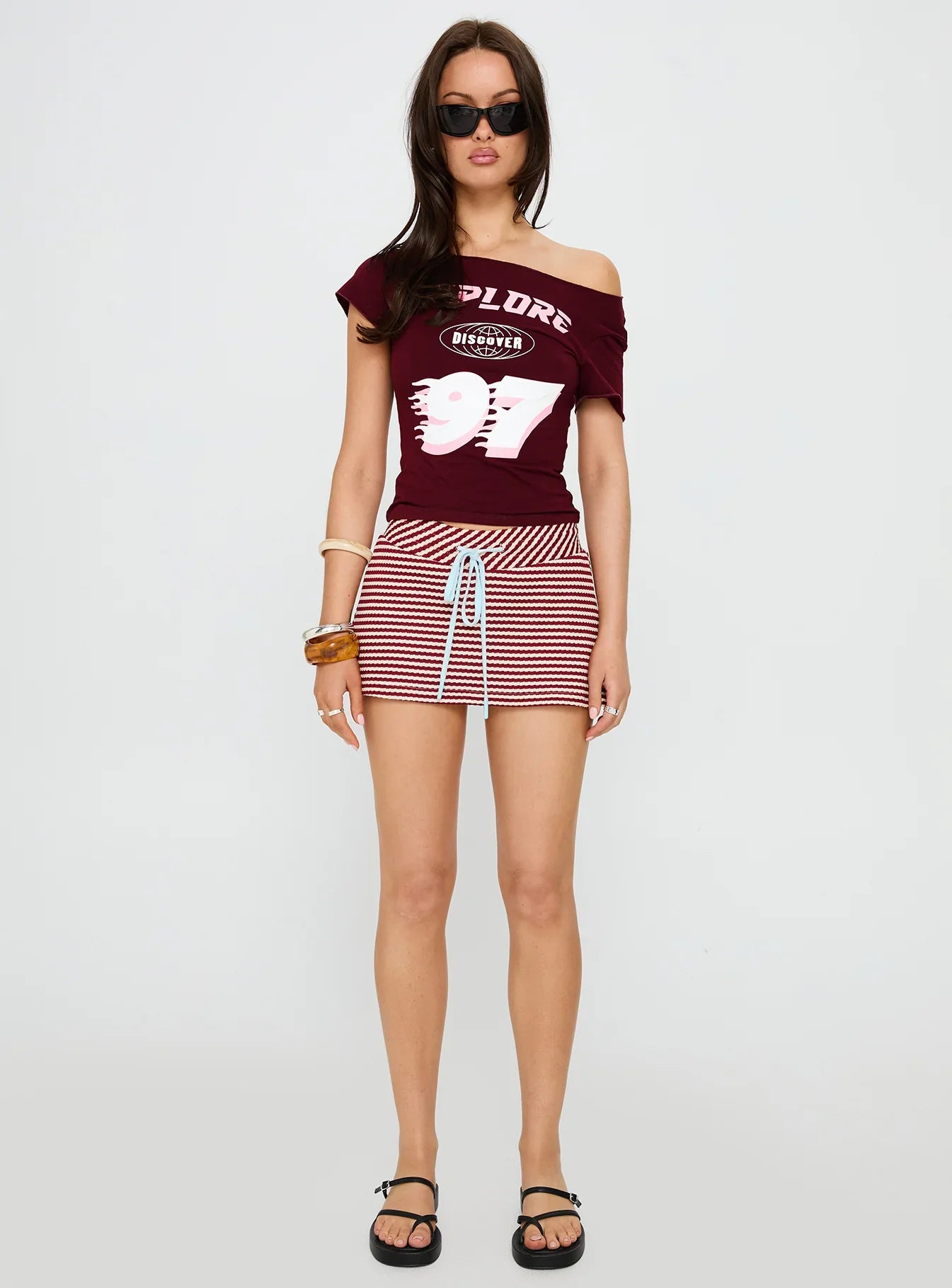 Bexi Textured Skort Red / White Stripe