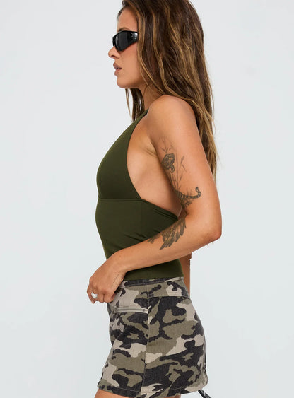 Impress Me Halter Top Green