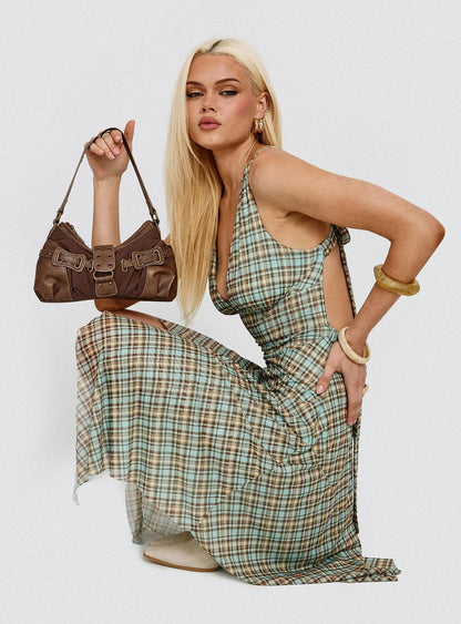 Blaize Asymmetrical Midi Dress Multi Check