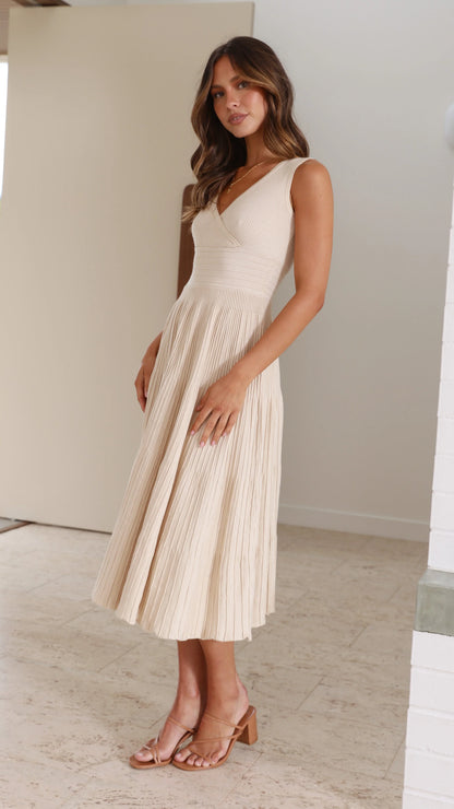 Jayde Knit Dress - Beige