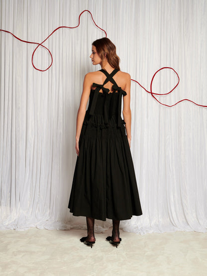 Heartstrings Cross Straps Midi Dress