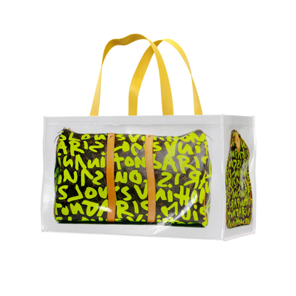 Tita Elvie Duffle Grocery Bag, Brown Canvas, Large