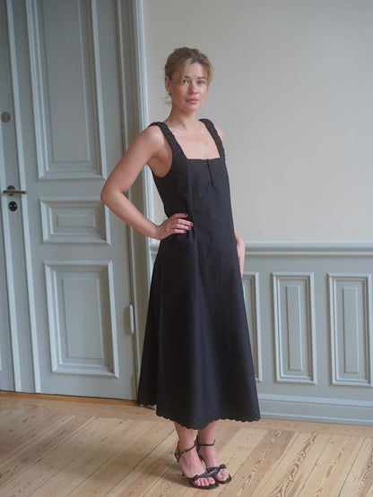 Breezy Embroidered Dress Black