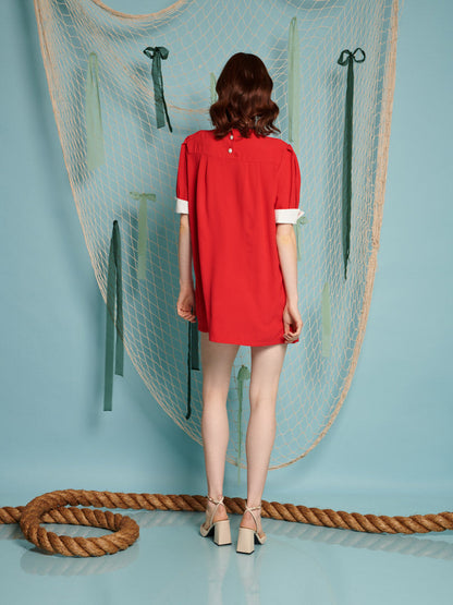Ahoy Pleated Mini Dress