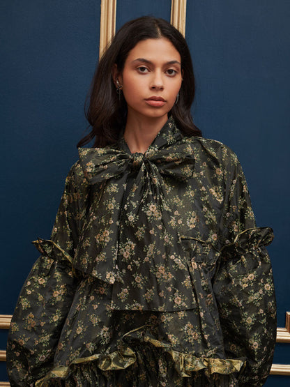 Monarch Floral Jacquard Dress