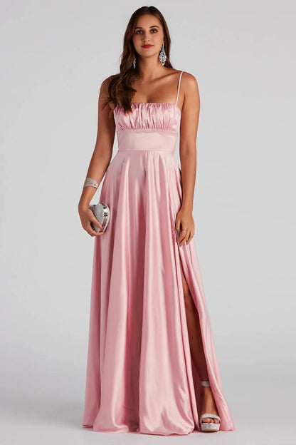Jenny A-Line Satin Formal Dress