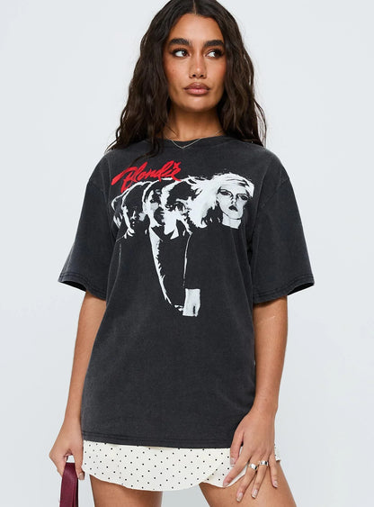 Blondie Vintage Oversized Graphic Tee Black