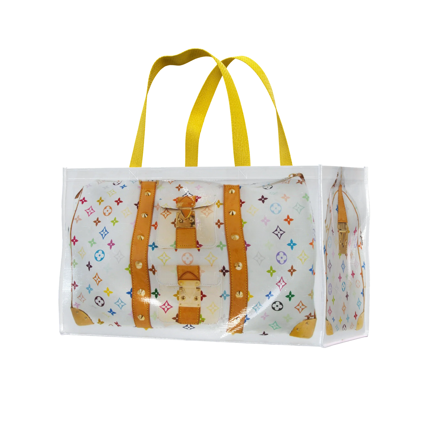 Tita Elvie Duffle Grocery Bag, Brown Canvas, Large