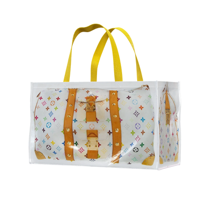 Tita Elvie Duffle Grocery Bag, Brown Canvas, Large