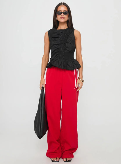 Sweet As Sugar Bow Pants Red / Pink