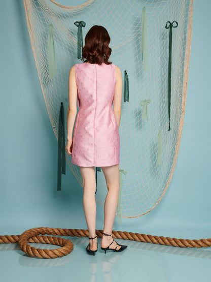 Gali Bow Jacquard Mini Dress
