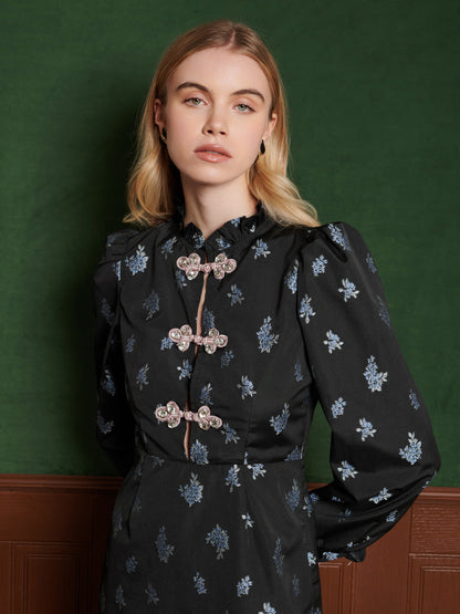 Onyx Floral Mini Dress