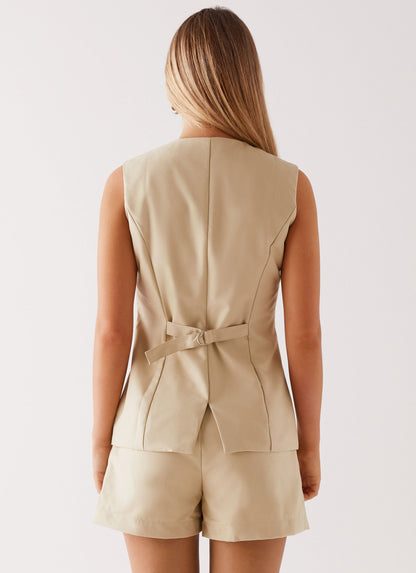 Siena Style Tailored Vest - Beige