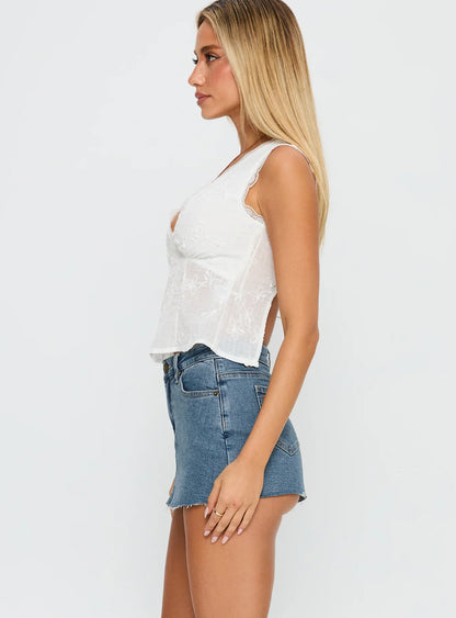 Flourish Low Rise Denim Mini Skort Light Wash