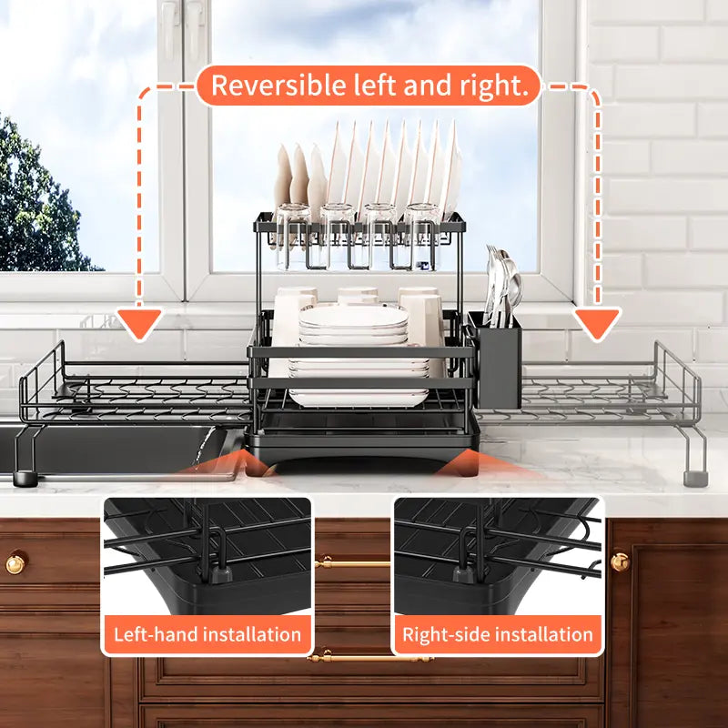 Reversible left or right pull-out tray installation