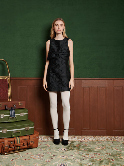 Frieze Jacquard Bow Dress