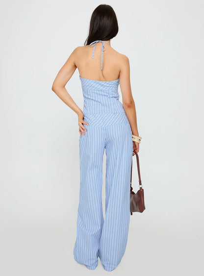 Sofea Mid Rise Pant Blue Stripe