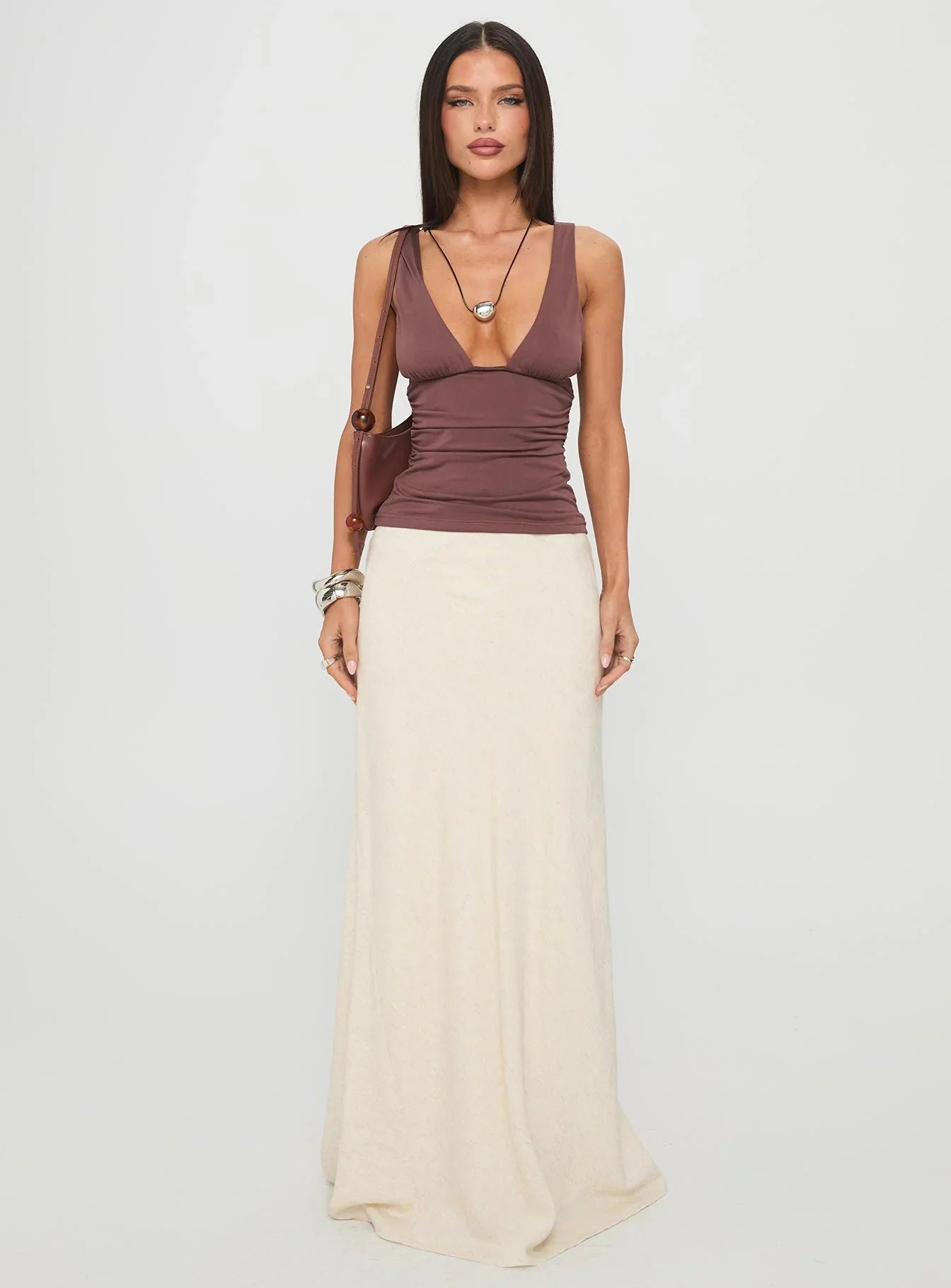 Sublime Ruched Top Brown