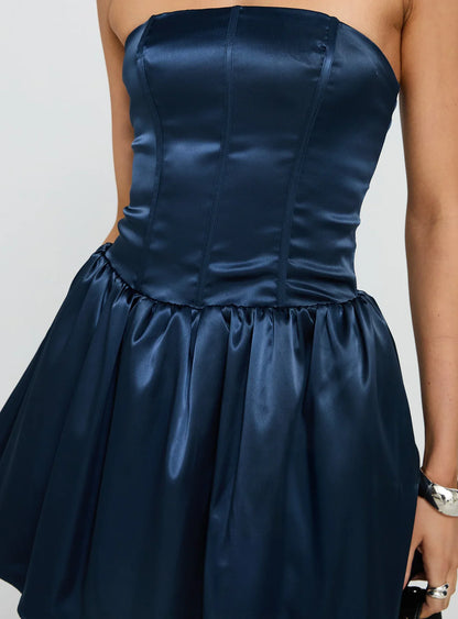 Forevermore Strapless Mini Dress Navy