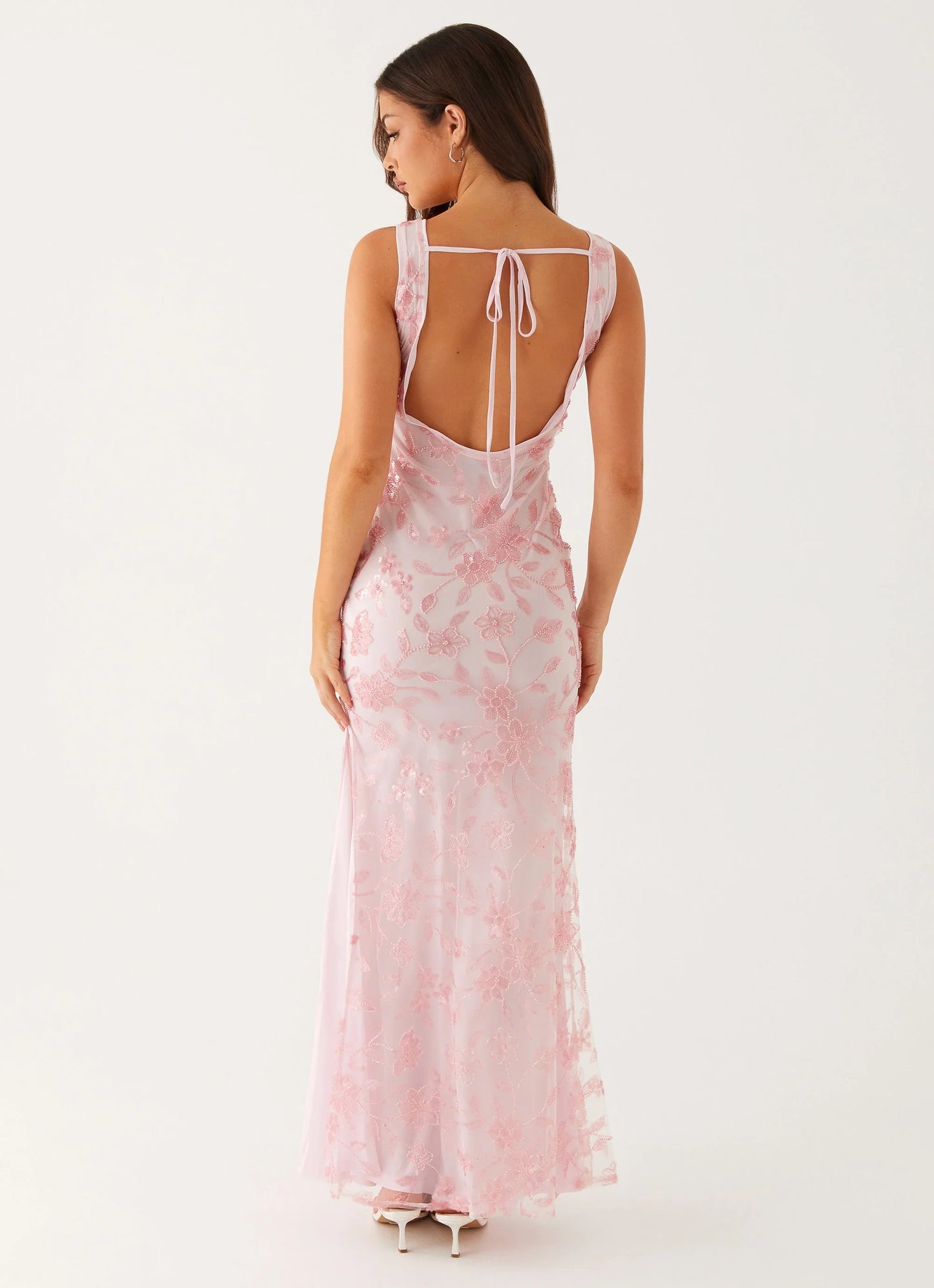 Moorey High Neck Maxi Dress - Pink
