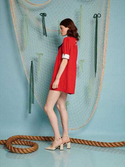 Ahoy Pleated Mini Dress