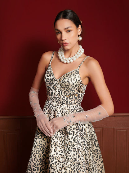 Gilded Leopard Midi Dress
