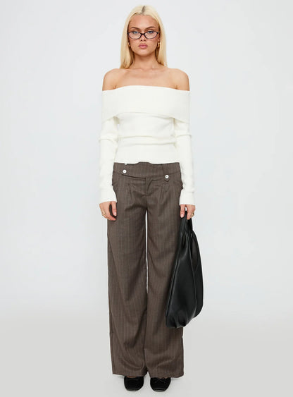 Briellea Thick Waistband Pant Pinstripe