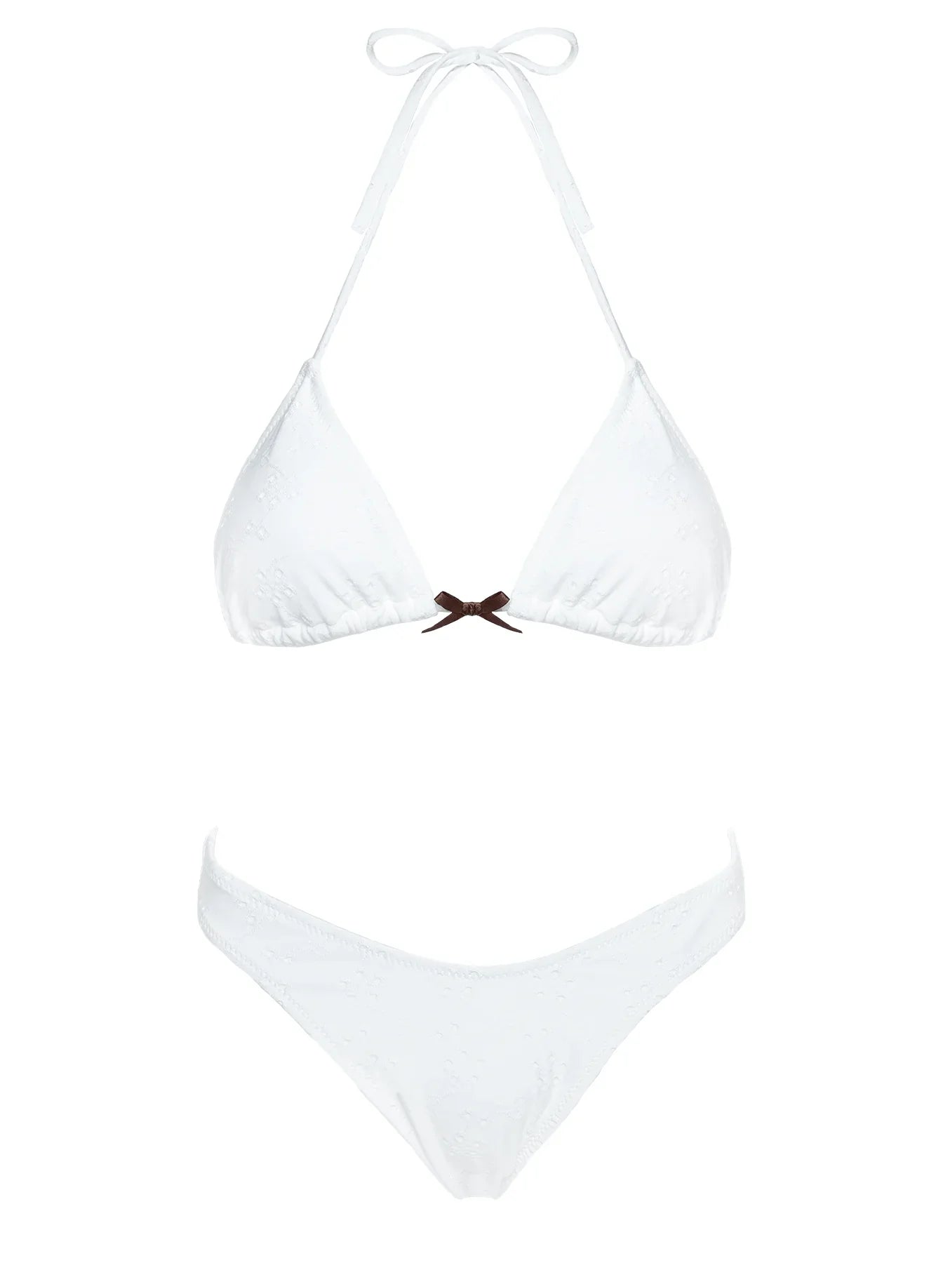 Lucky Bay Anglaise Triangle Bikini Top White