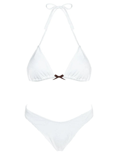 Lucky Bay Anglaise High Side Bikini Bottoms White